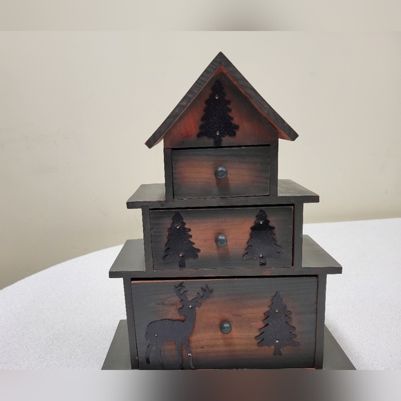 Deer and Pine Trees Cottage Cabinet - Picture 8 of 8